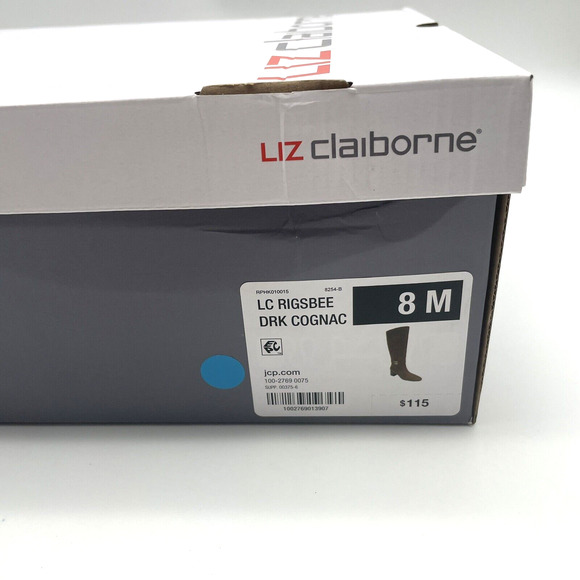 NWB Liz Claiborne 'LC RIGSBEE' Brown Faux Suede Zip Mid Calf Block Heel Boots 8M - Picture 16 of 16